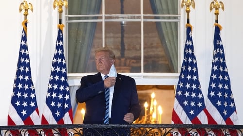 Donald Trump removed his mask after he returned from hospital to the White House