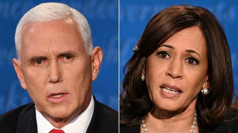 US Vice President Mike Pence and US Democratic vice presidential nominee Senator Kamala Harris