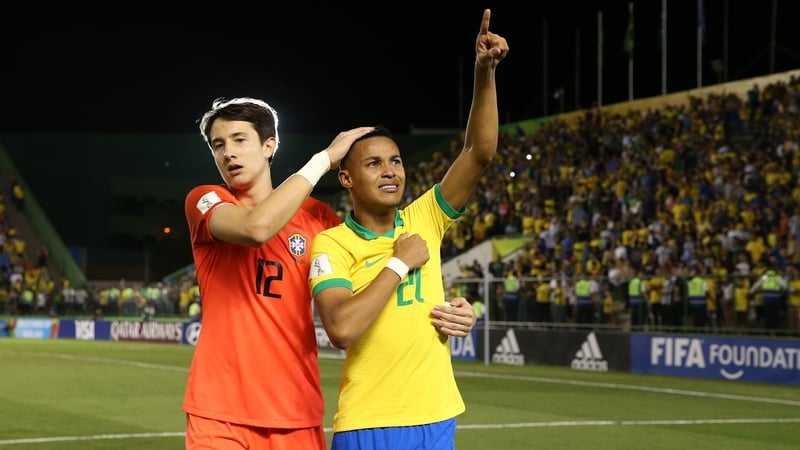 Marcelo Pitaluga (l) after Brazil's U17 World Cup win