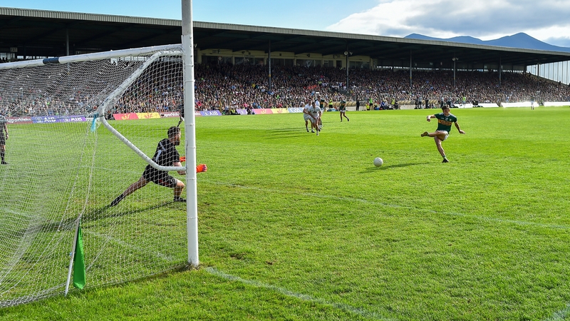 Kerry's David Clifford scores from the spot during last season's championship clash with Kildare