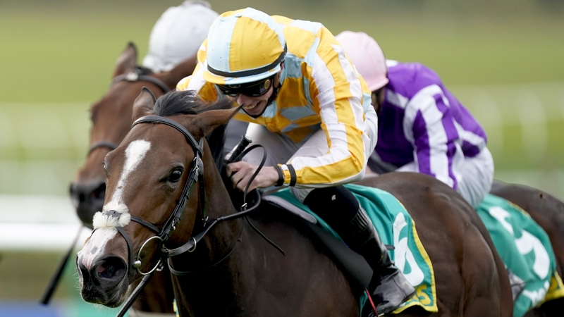 Shane Crosse flashes a broad smile as Pretty Gorgeous scores in Friday's feature on the Rowley Mile