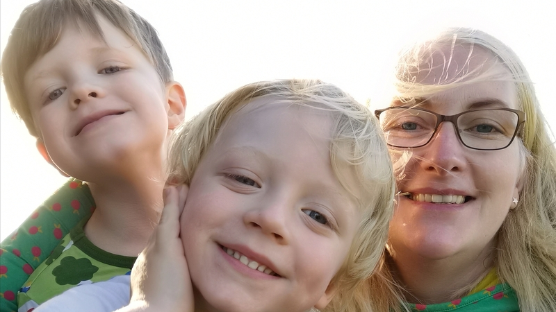 Paula Solan with two of her three boys