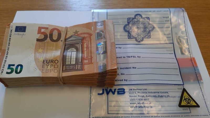 Cash was seized during the search of a house