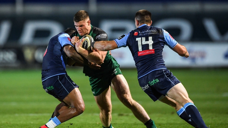 Connacht's Peter Sullivan is repelled