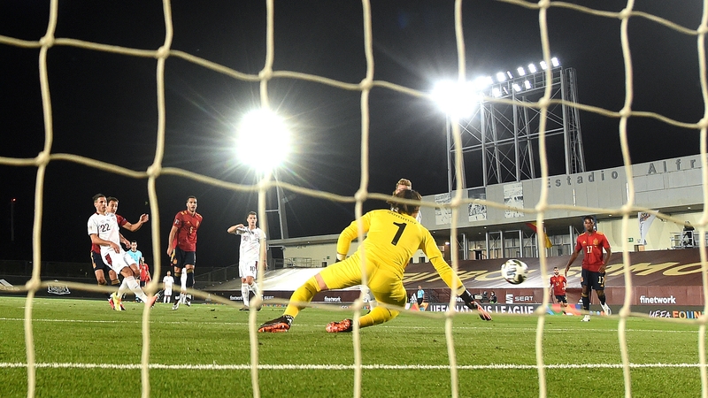 Spain's Mikel Oyarzabal scores the only goal of the game
