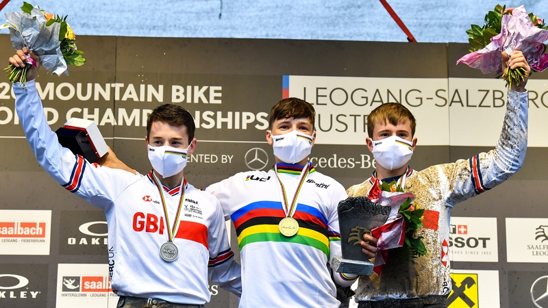 O'Callaghan (middle) on the podium today
