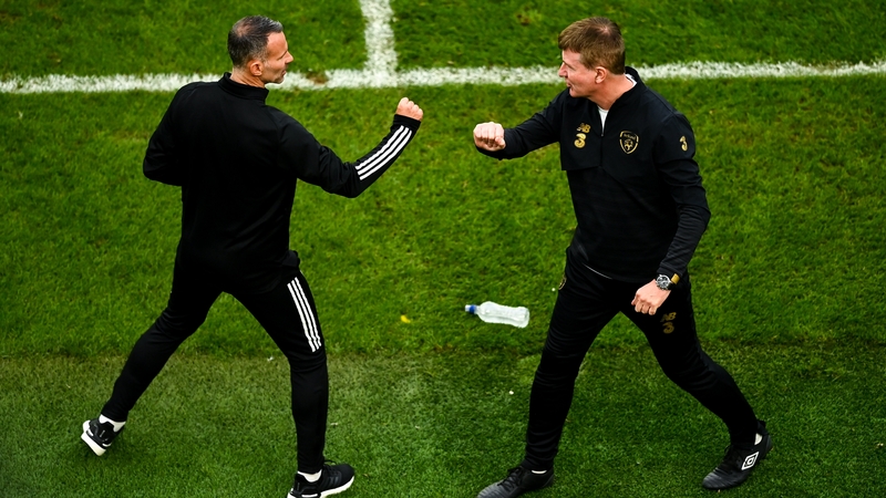 Duelling managers - Ryan Giggs and Stephen Kenny at the Aviva