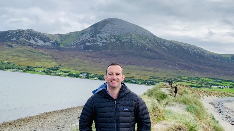 RTÉ Newsroom's Dimitri O'Donnell on Bertra Strand, Westport County Mayo. Kerry, Connemara and the Aran Islands were also visited