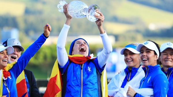 Spain's Carlota Ciganda celebrates Europe's victory at Gleneagles in 2019