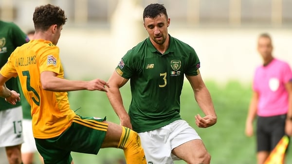 Enda Stevens in action during Ireland's goalless draw with Wales on Sunday