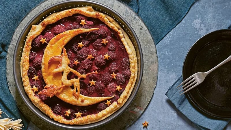 Moon witch blackberry pie recipe from The Wicked Baker by Helena Garcia.