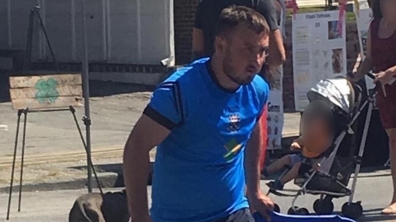 Aaron Brady photographed at a street festival in Yonkers (Pic: The Irish Sun)