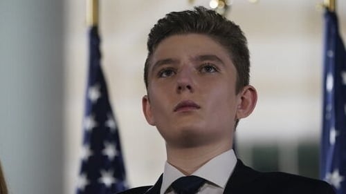 Barron Trump, 14, tested negative for coronavirus before returning a positive test (file pic)