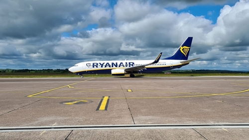 A Ryanair plane at Cork Airport