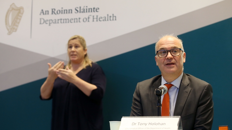 Chief Medical Officer Dr Tony Holohan speaking at a press briefing this evening (pic: Rollingnews.ie)