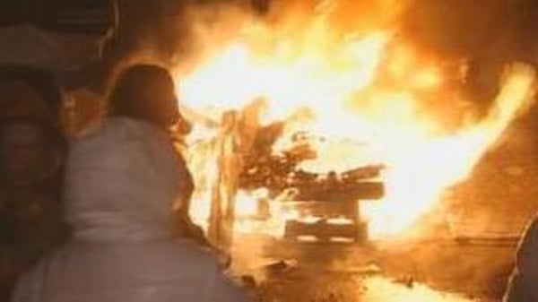 Bonfire at youth club, Tallaght (2000)