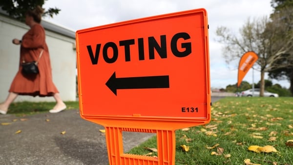Polling booths open on election day in Auckland, New Zealand for the 2020 general election