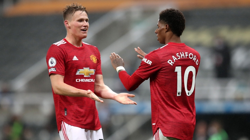 Marcus Rashford and Scott McTominay after sealing the win