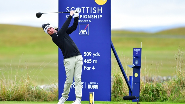 Jonathan Caldwell tees off on the second hole