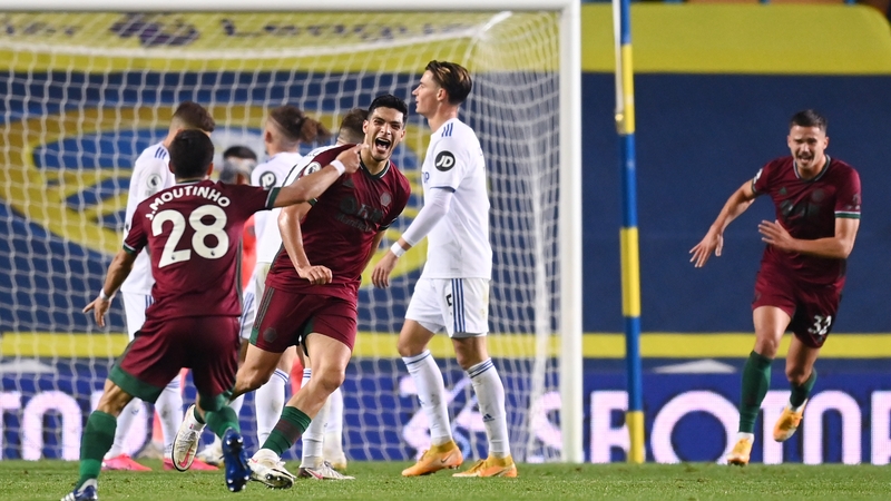 Raul Jimenez celebrates his goal