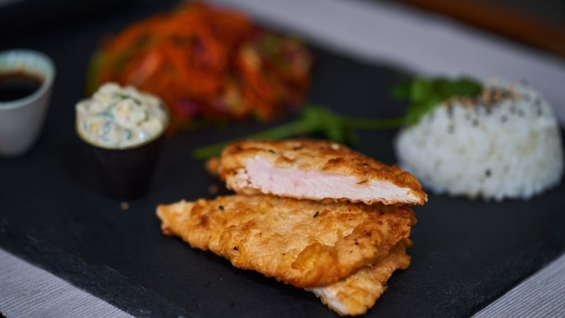 Chicken Nanban, Tartar Sauce, Asian Slaw, Tare Dipping Sauce from Tastes Like Home.