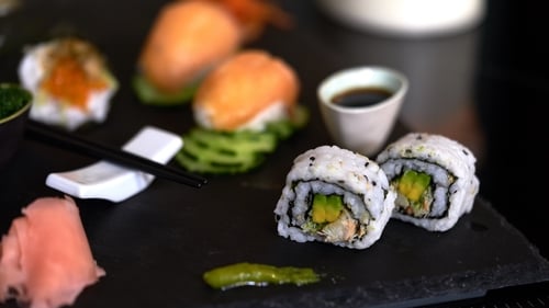 Vancouver Smoked Salmon Nigiri, California Roll, and Mackerel Temaki from Tastes Like Home.