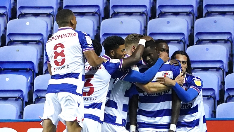 Lucas Joao celebrates his goal that sends Reading top