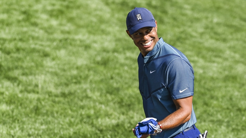 Tiger Woods smiles during practice for the Zozo Championship