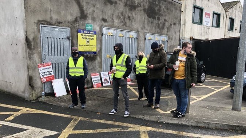 Former Debenhams staff prevented the liquidators' van from entering the premises in Newbridge
