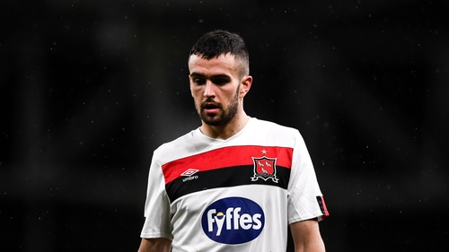 Michael Duffy during the UEFA Europa League play-off match between Dundalk and Ki Klaksvik