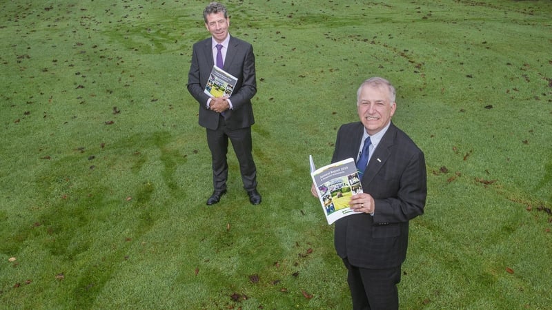 Professor Gerry Boyle, Director of Teagasc, and Liam Herlihy, Chairman of the Teagasc Authority at the launch of its annual report today