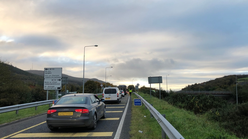 A garda checkpoint on the main Belfast to Dublin motorway