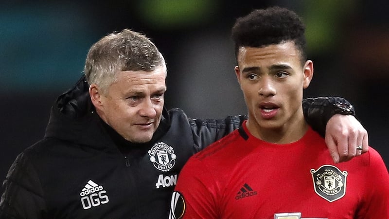 Solskjaer (l) has defended Greenwood