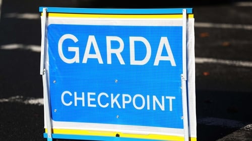 A garda Covid-19 checkpoint was in place and the car drove the wrong way around the roundabout before crashing a short time later