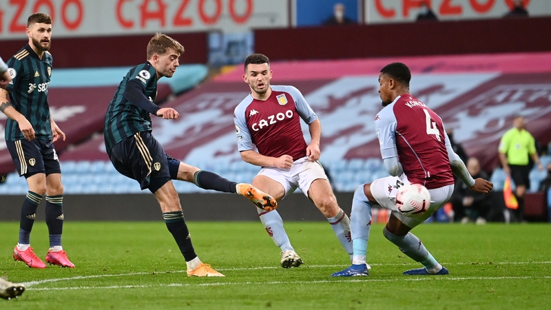 Patrick Bamford scores his and Leeds United's second goal