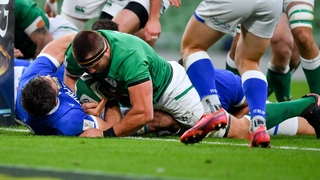 CJ Stander scores Ireland's first try