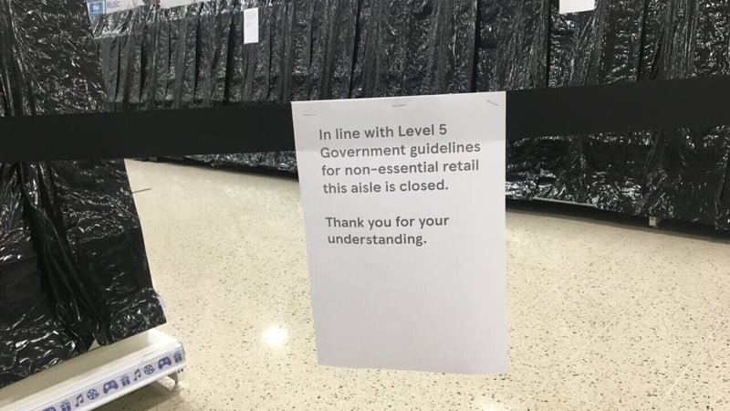 Under Level 5 restrictions only essential retail can remain open
