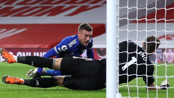 Vardy scored his sixth league goal of the season