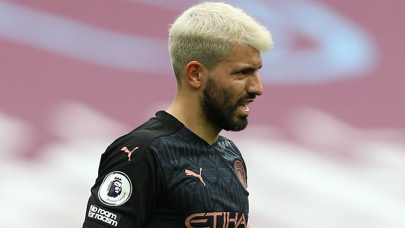 Sergio Aguero was forced at half-time against West Ham