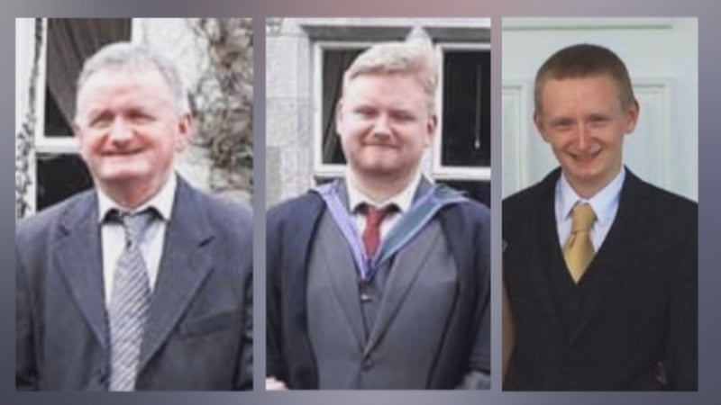 (L-R) 59-year-old Tadg O'Sullivan, Mark O'Sullivan and Diarmuid O'Sullivan died in the incident