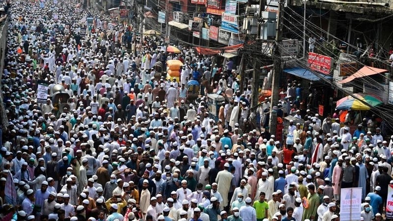 Police said 40,000 people took part in the Dhaka protest