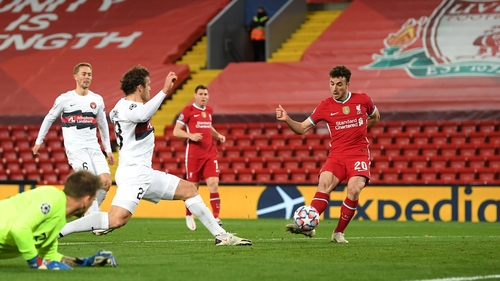 Diogo Jota breaks the deadlock in the second half at Anfield