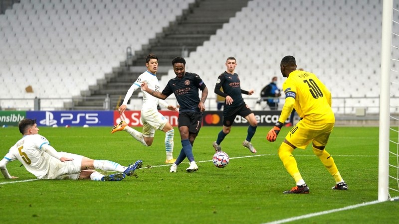 Raheem Sterling wraps up the scoring at the Stade Velodrome