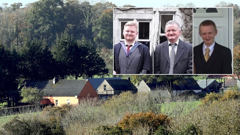The O'Sullivan farm and (L-R) Mark, Tadg and Diarmuid O'Sullivan