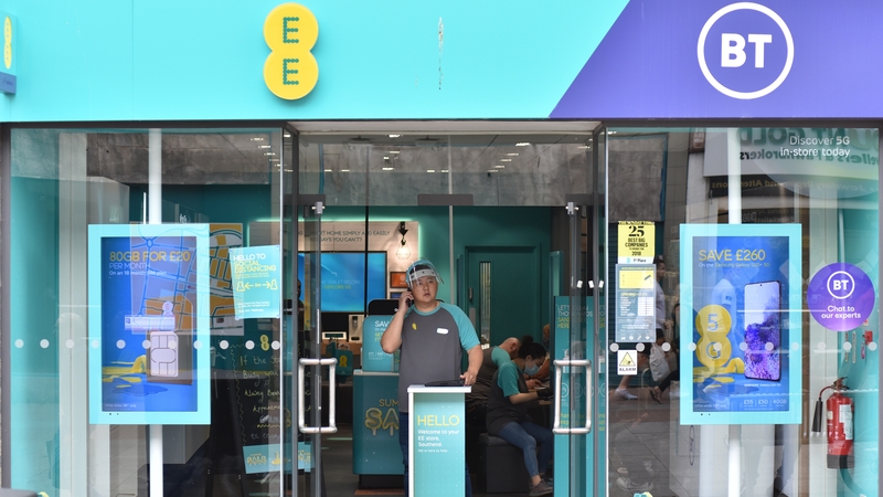 BT has reported an 8% drop in revenue to £10.59 billion