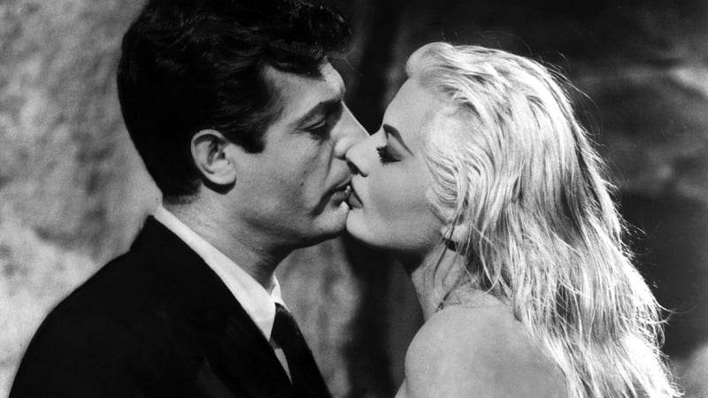 Marcello Mastroianni and Anita Ekberg in Fellini's La Dolce Vita