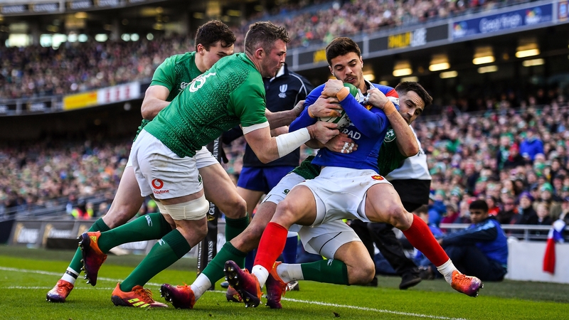 Ntamack in action for France against Ireland last year