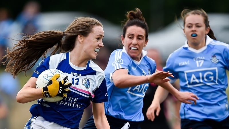Catherine Dolan (L) in action for Cavan