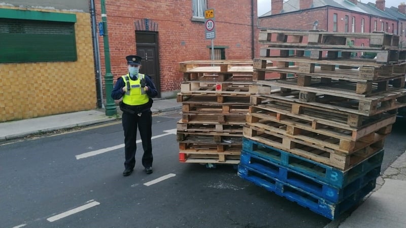 Pallets seized by Mountjoy gardaí as part of Operation Tombola, which aims to tackle fireworks and bonfires around Halloween (Pic: RollingNews.ie)