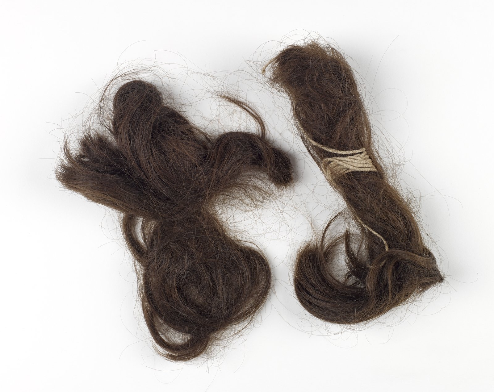 Hair shorn by the IRA during the War of Independence, with letter to Mrs Barry. Image courtesy of the National Museum of Ireland